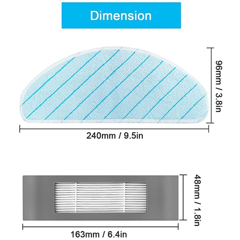 Deebot T9+ Max Robot Vacuum Cleaner Accessories Replacement Kit