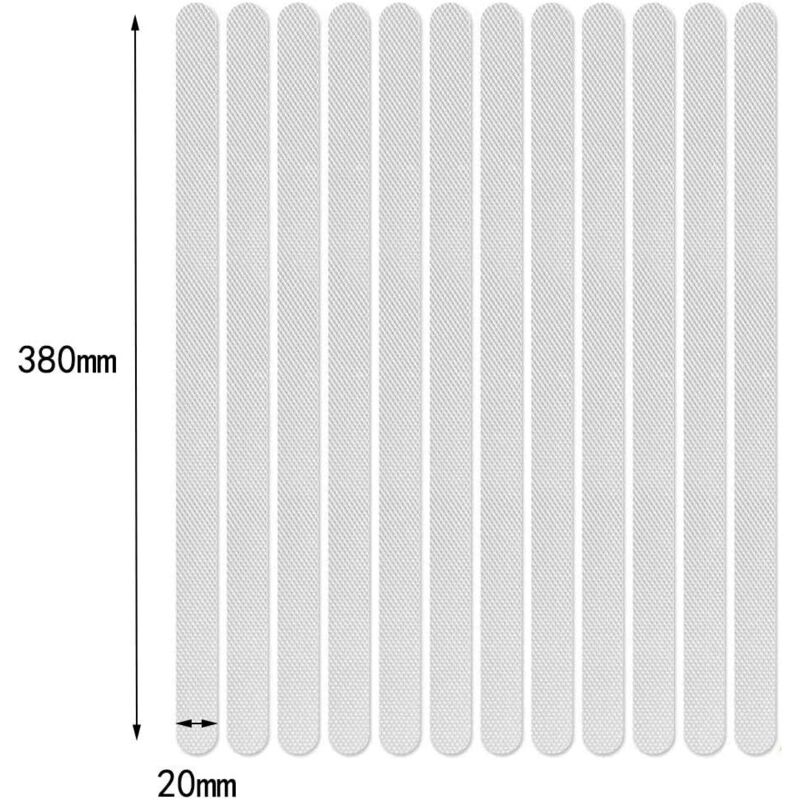 24 Anti-Slip Stickers Shower Stickers Bath Safety Strips Transparent Self-Adhesive Anti-Slip Strips Stickers for Bathtubs Showers (2 x 38cm)