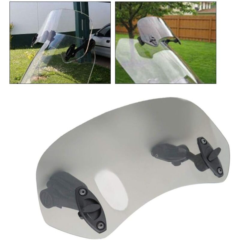 Motorcycle Windshield Wind Deflector - Adjustable Clip-On Tawny Windscreen Accessories