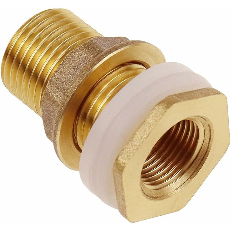 St Water Feed-through 4.2cm 1/2\" Brass Water Connection for Faucet / Barrel / Rainwater Tanks
