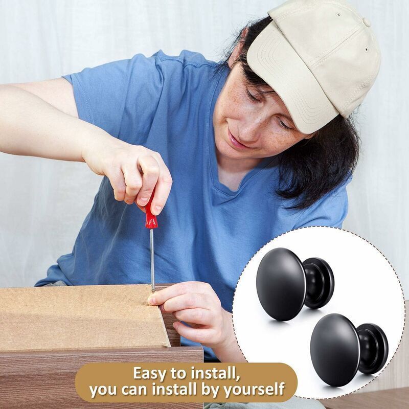 20PCS 29mm Vintage Black Door Knobs Drawer Handles Compatible with Furniture Cabinets Kitchen Doors