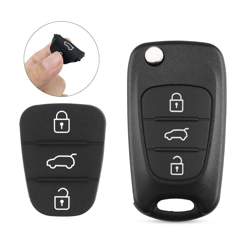 2pcs Silicone Key Case Compatible with Kia Sportage Cee'd Picanto Rio & Hyundai i10 i20 i30 ix20 ix35 - 3 Buttons Remote Control Cover