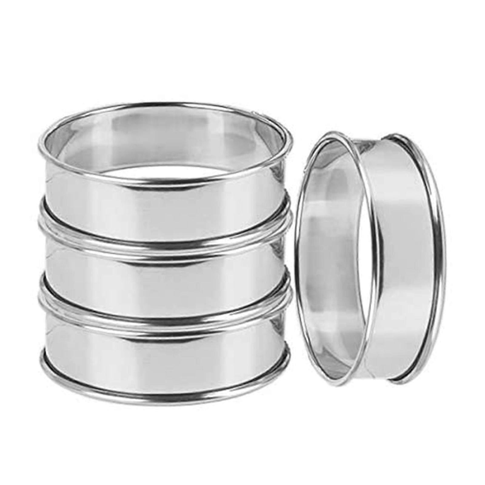 4pcs Stainless Steel Muffin Rings Nonstick Muffin Rings Pastry Rings for Home Baking