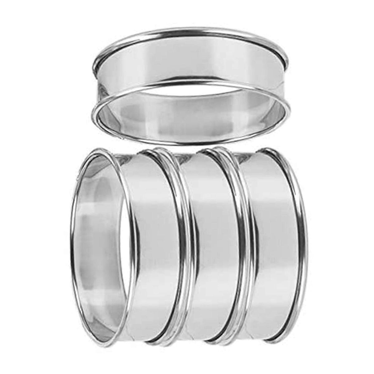 4pcs Stainless Steel Muffin Rings Nonstick Muffin Rings Pastry Rings for Home Baking