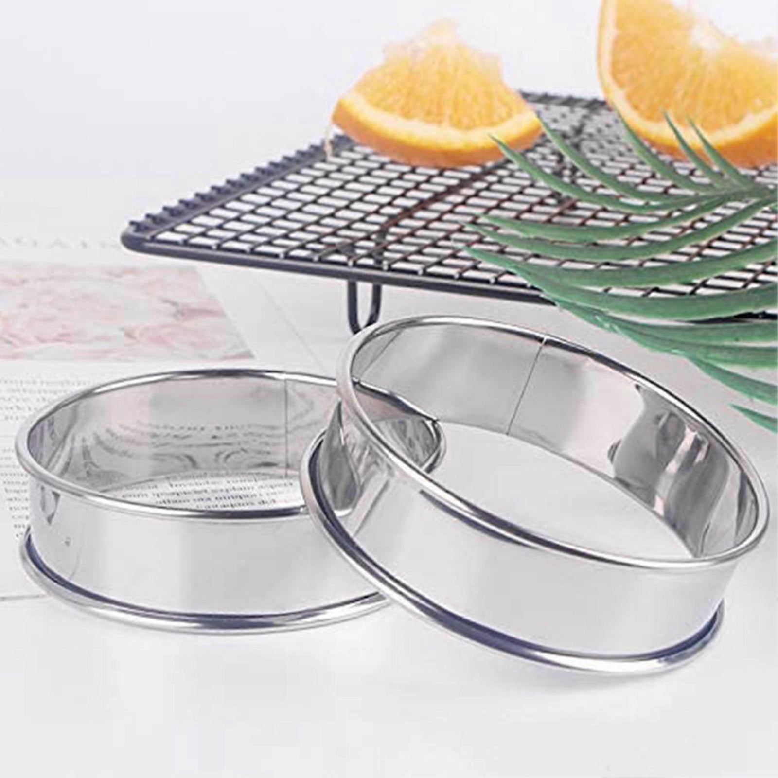 4pcs Stainless Steel Muffin Rings Nonstick Muffin Rings Pastry Rings for Home Baking