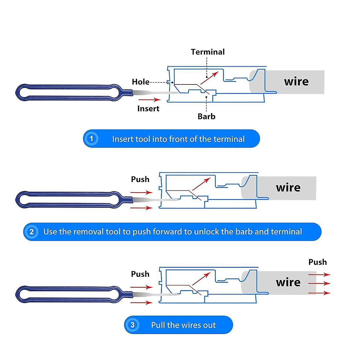 36 Piece Terminal Removal Tool Kit, Pin Extractor, Terminal Stripping Kit, Electrical Cable Connector