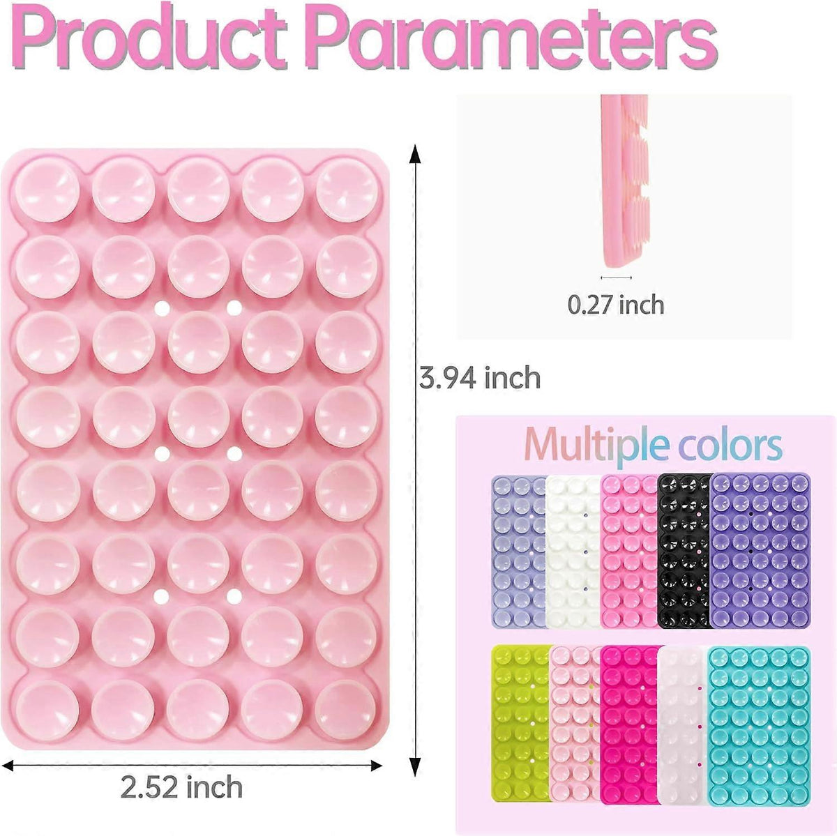 Silicone Suction Cup Phone Case Mount Handsfree Holder White Compatible with Phone Accessories for Selfies Videos Strong Grip Double Sided