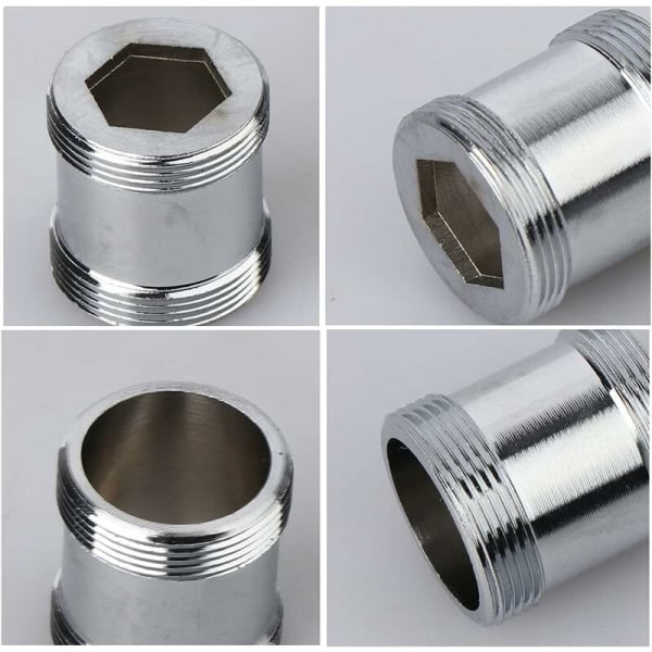 2 Pack Brass Faucet Adapter 22mm NPT Male to Male Aerator Connector Compatible with Sink Faucet Water Filter M24 to M22