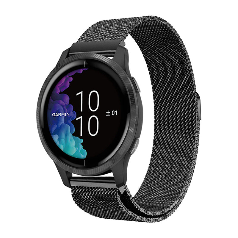 Stainless Steel Milanese Magnetic Watch Band for Garmin venu 2/venu SQ/venu 2S Venu SQ Black