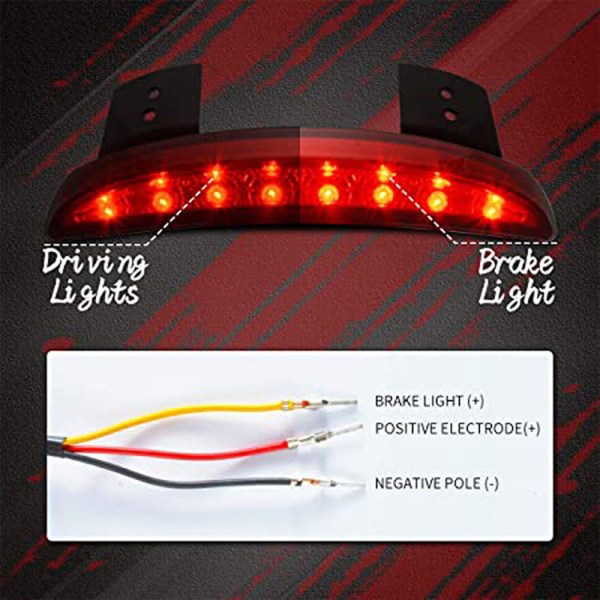 Motorcycle Mount XL883 1200 LED Tail Light Rear Black