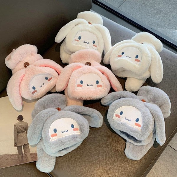 Sanrio Cinnamoroll Kawaii Flannel Gloves Y2k Harajuku Style Soft White