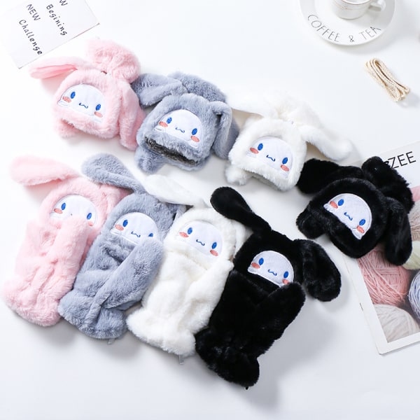 Sanrio Cinnamoroll Kawaii Flannel Gloves Y2k Harajuku Style Soft White