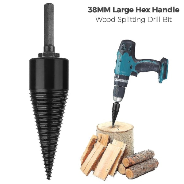Industrial wood drill bits, wood cones, hexagonal shank, wood splitter, screw splitter, 38 mm