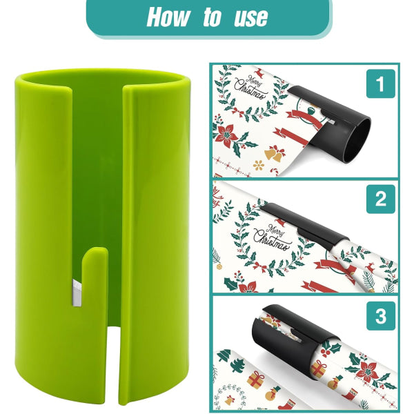4-pack Sliding Wrapping Paper Cutters - Portable Gift Wrapping Paper Roll Cutter for Christmas and Birthday Wrapping
