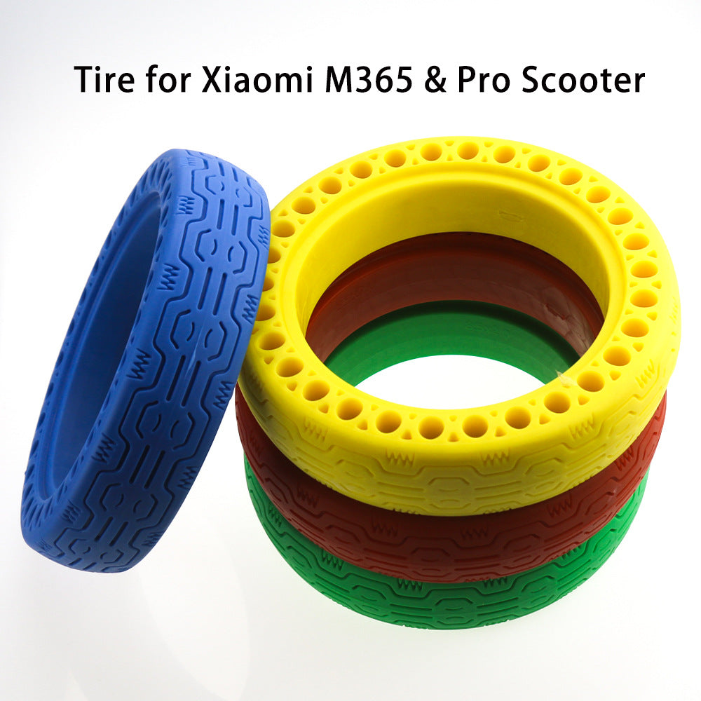 For Xiaomi electric scooter color solid tire multi-color honeycomb tire hollow airless tire M365 explosion-proof solid tire bl\\u00e5