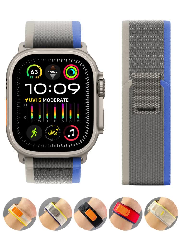 Trail Strap Compatible with Apple Watch Ultra 2 Series 9 8 7 6 5 3 for 49mm 45mm 44mm 42mm 41mm 40mm 38mm in Orange Beige