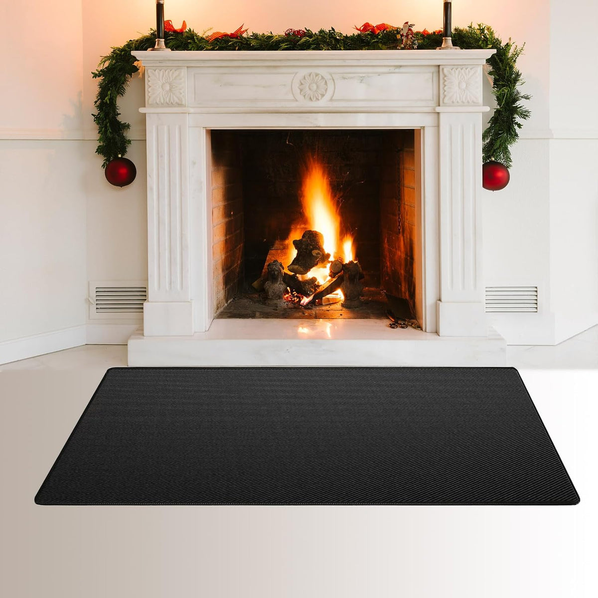 Fireproof Fireplace Hearth Mat, Fireplace Hearth Rug, Fire Resistant Rectangular Fire Pit, Heated Floor Mat for Outdoor Grills, Fire Pits, Smokers, Woodstoves, 42" x24”