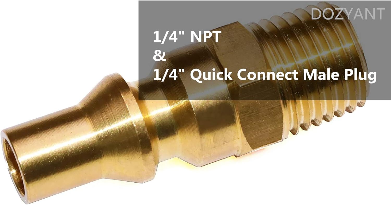 12 FT RV Propane Quick Connect Hose, RV Quick Connect Propane Hose, Quick Disconnect Propane Hose Extension - 1/4 Inch Safety Shutoff Valve & Male Full Flow Plug for LP Gas Low Pressure System