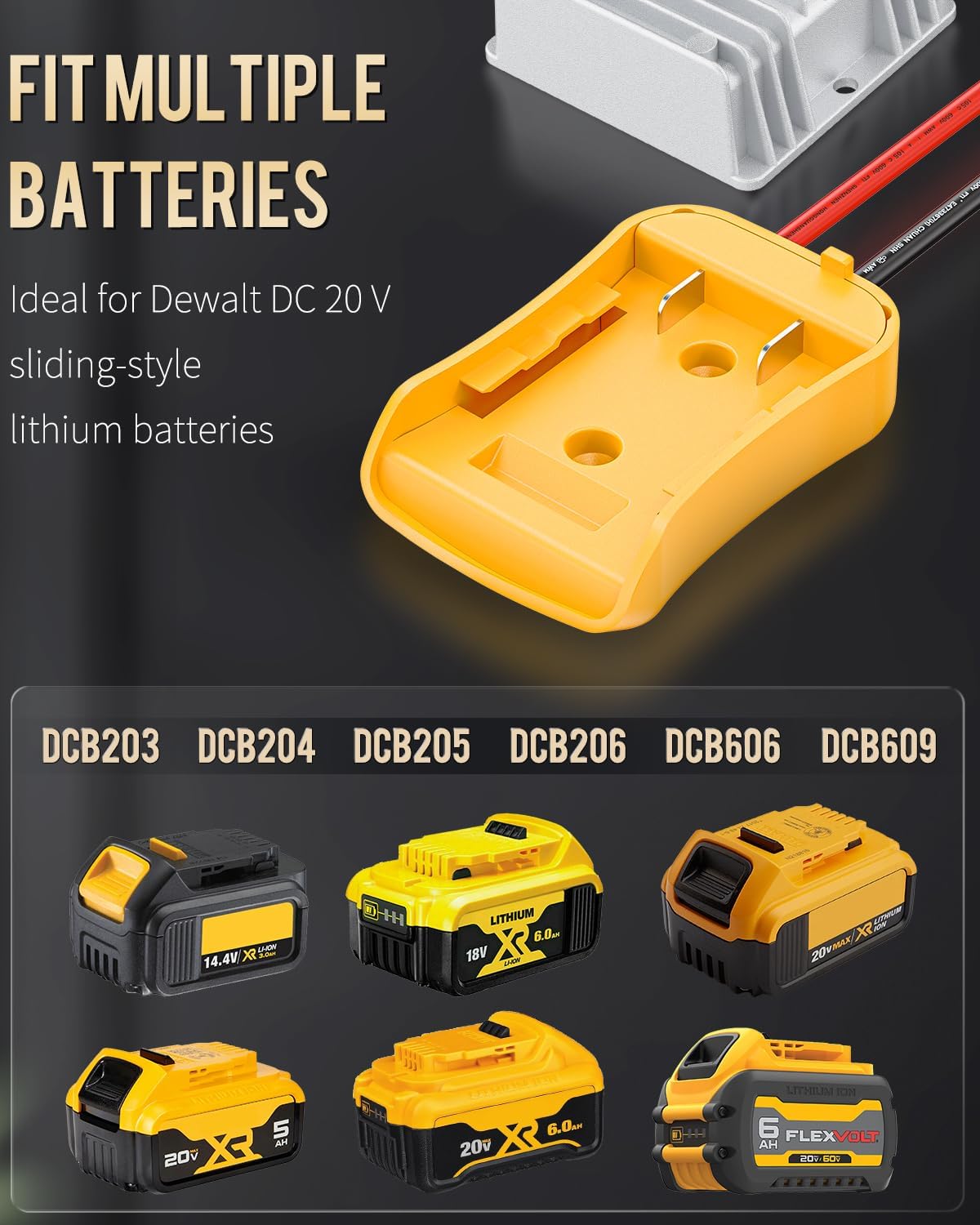 20V to 12V Step-Down Converter for Dewalt Battery, DC Power Adapter, Voltage Reducer Transformer 180W Buck Converter Regulator for Golf Cart RC Car Truck Light & DIY