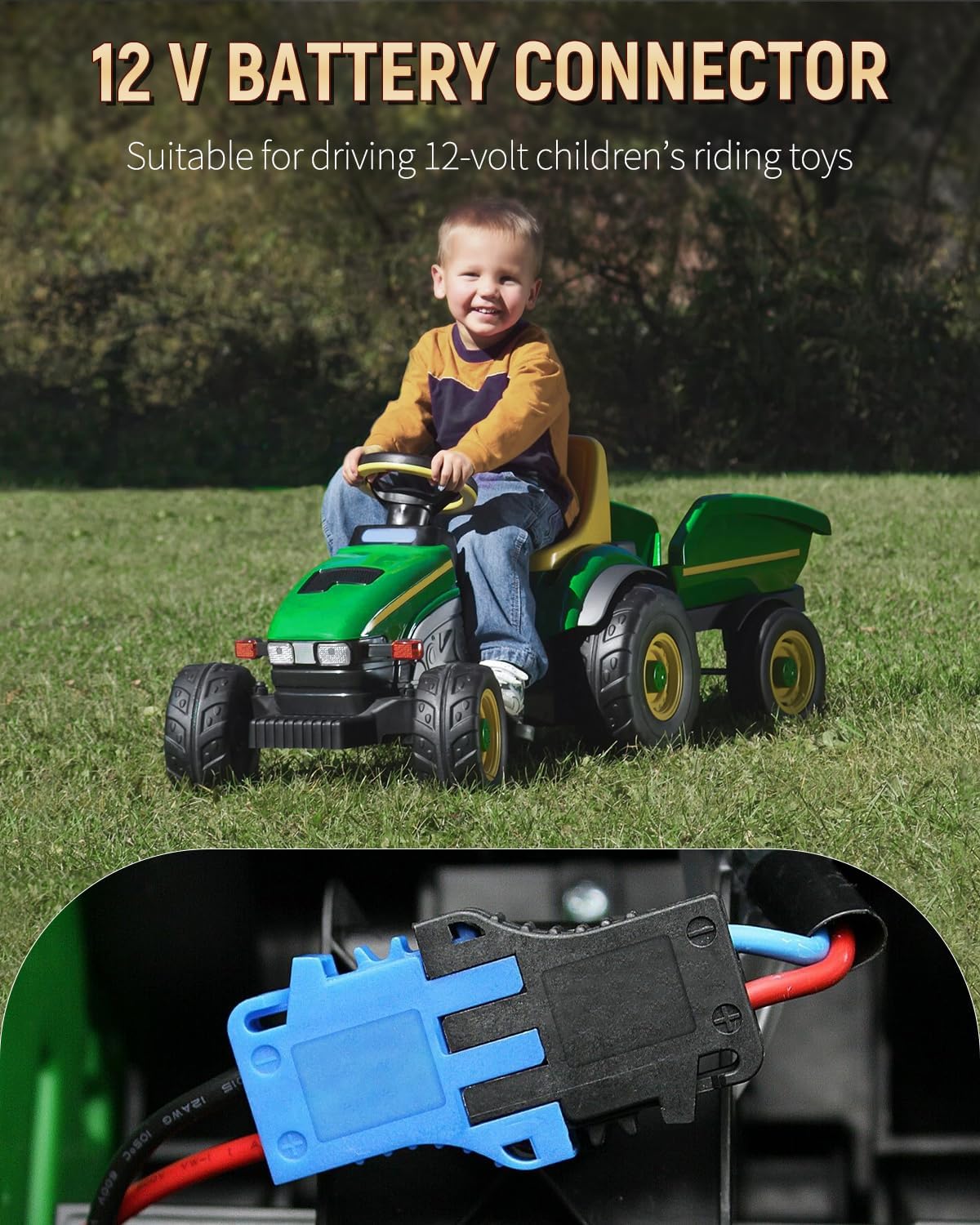 Power Wheel Adapter for Milwaukee M18 Battery, Peg-Perego Milwaukee Battery Adapter with Original Wire Harness Connector, DC Power Adapter Conversion for Peg-Perego Children's Riding Toys