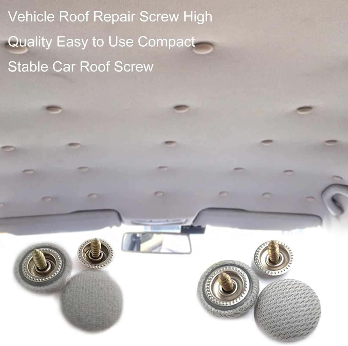 20Pcs Car Roof Repair Screw, Automotive Clips Auto Roof Snap Pins Retainer Practical Easy to Use Nylon Stable Car Roof Headliner Repair Kit Smooth Side