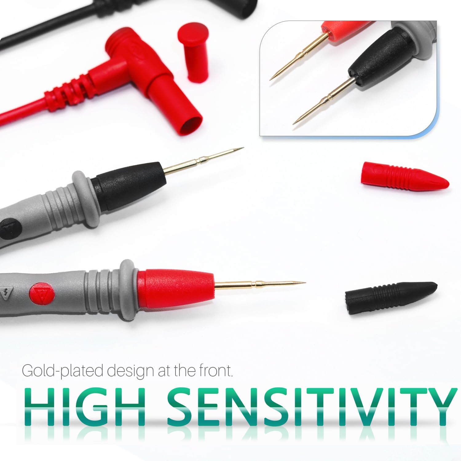 2 Pack 1000V 20A multimeter Leads, multimeter Leads & fluke Test Leads, black