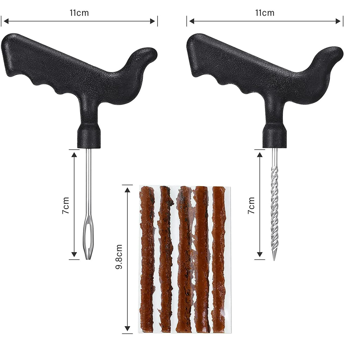 32 Pieces Tire Repair Kit with Plug Tire Plug Kit Tire Plug Repair Kit T Handle Tire Repair Tools to Fix Punctures and Plug Flats for Truck, Rv, SUV, ATV, Motorcycle, Car, Tractor, Trailer