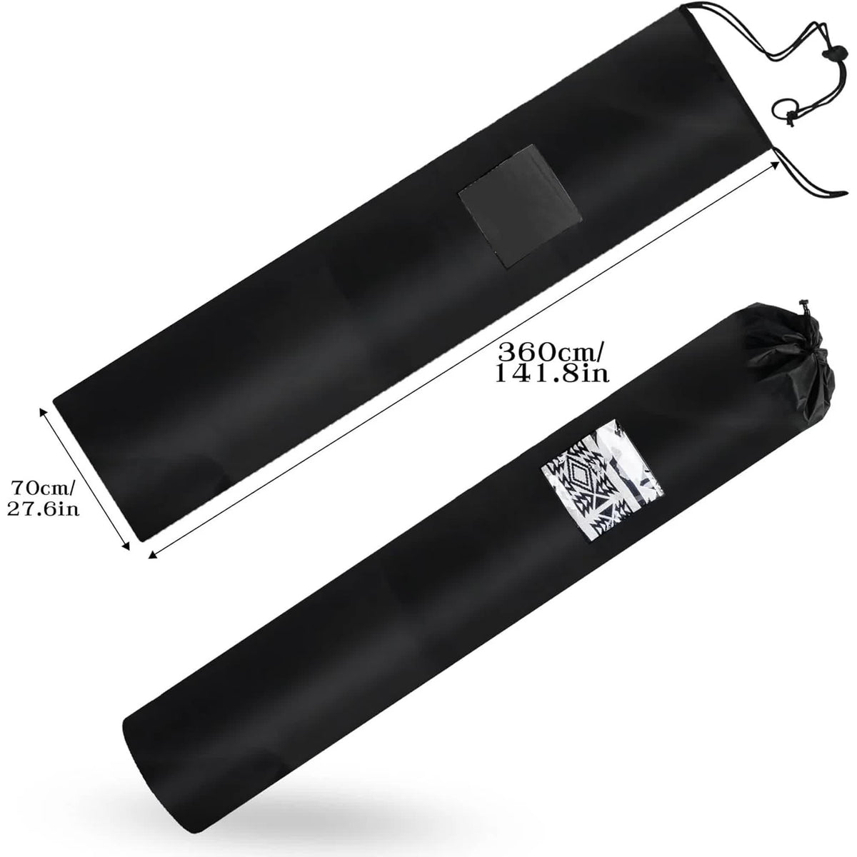 Jumbo Rug Storage Bag with PVC Transparent Window, Large Drawstring Carpet Bag for Rugs up to 9×12 Ft, Rug Shipping Bags for Rug Moving Storage(24 x 130 Inch)