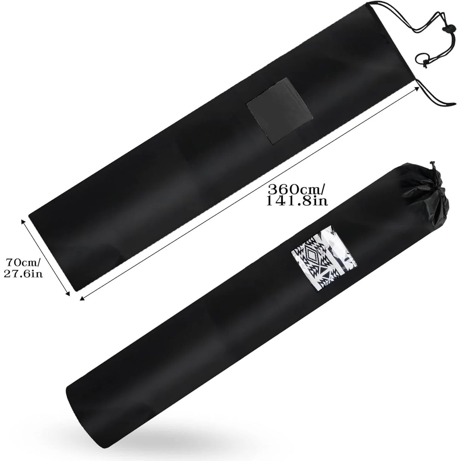 Jumbo Rug Storage Bag with PVC Transparent Window, Large Drawstring Carpet Bag for Rugs up to 9×12 Ft, Rug Shipping Bags for Rug Moving Storage(24 x 130 Inch)