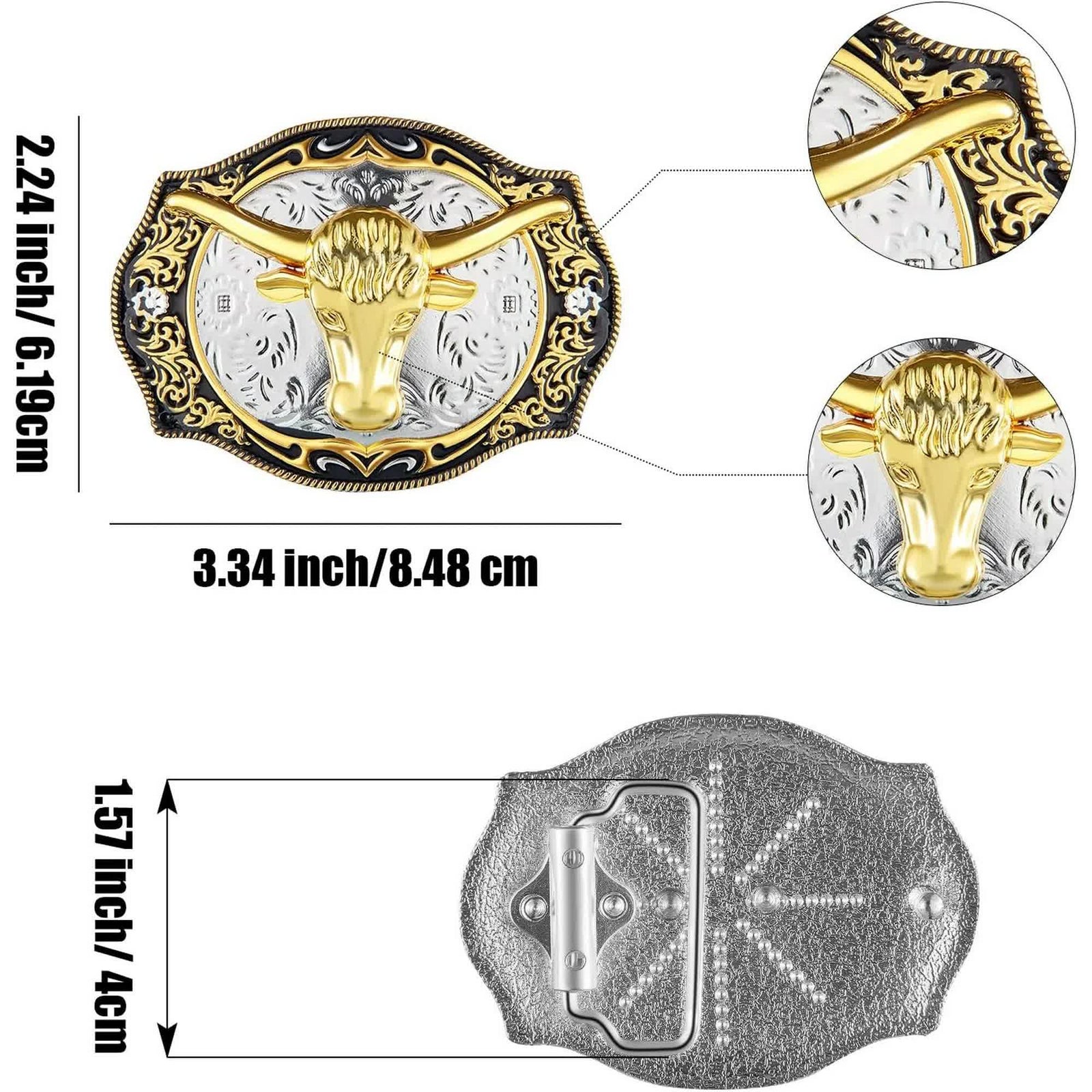 2 Pieces Longhorn Bull Eagle Letter J Belt Buckle Cowboy Belt Buckle Western Rodeo Bull Buckle for Men