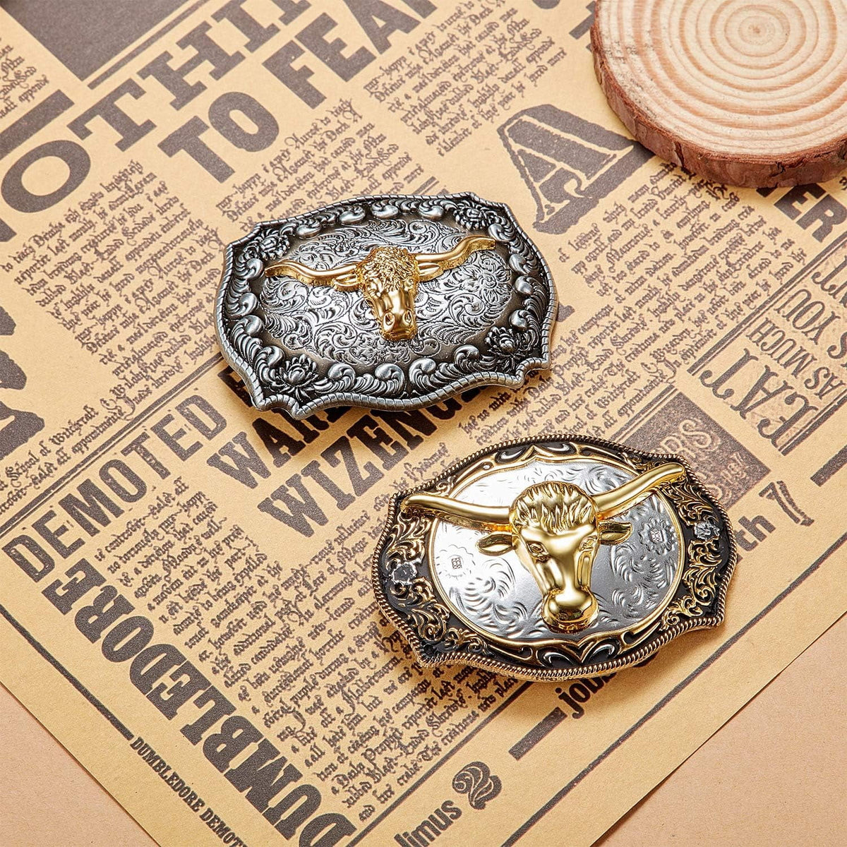 2 Pieces Longhorn Bull Eagle Letter J Belt Buckle Cowboy Belt Buckle Western Rodeo Bull Buckle for Men