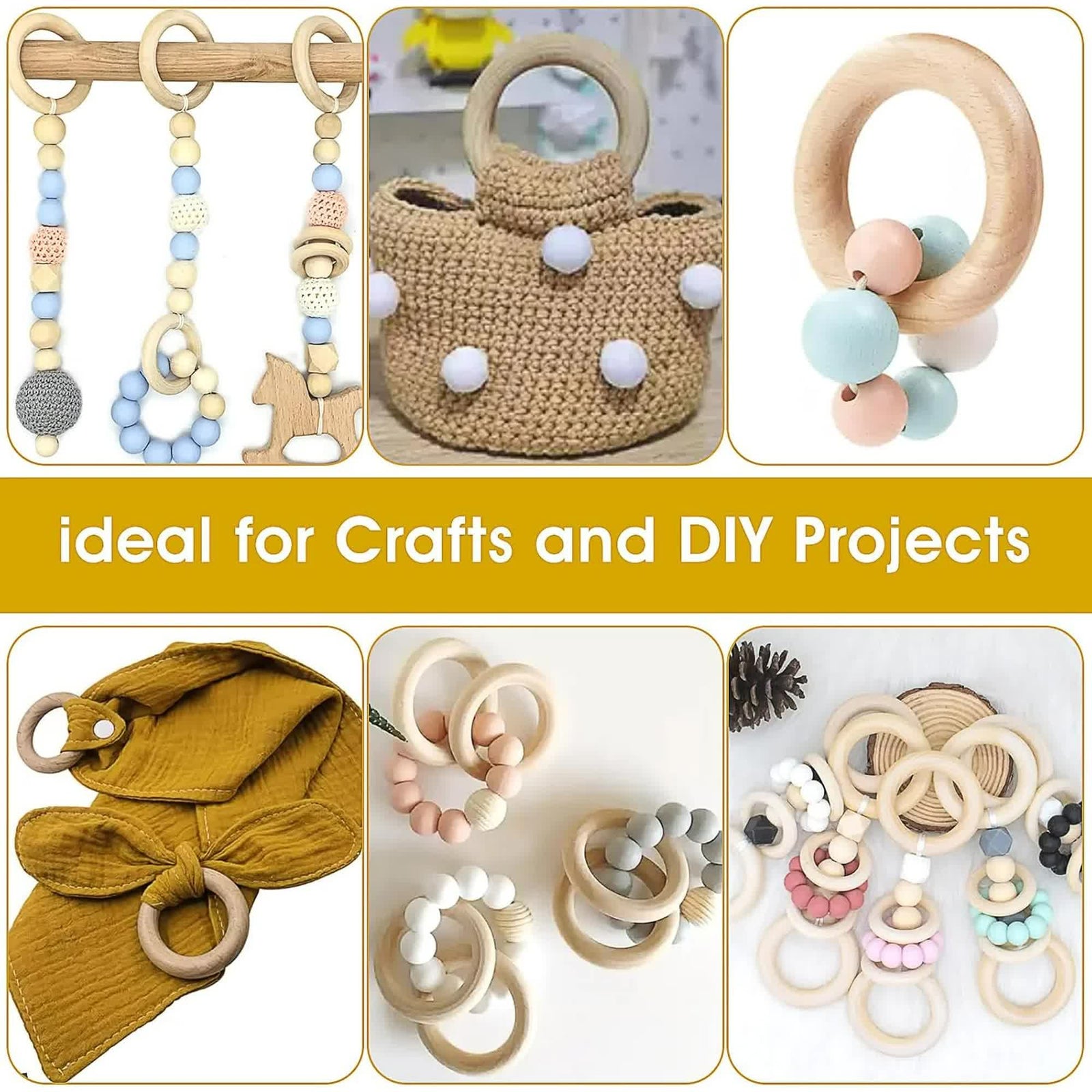 10 Pcs Unfinished Natural Wooden Rings for Crafts 70mm/3 Inch Wooden Rings Macrame Wooden Rings Without Paint for Crafts DIY Pendant Connectors Jewelry Making Macrame Supplies