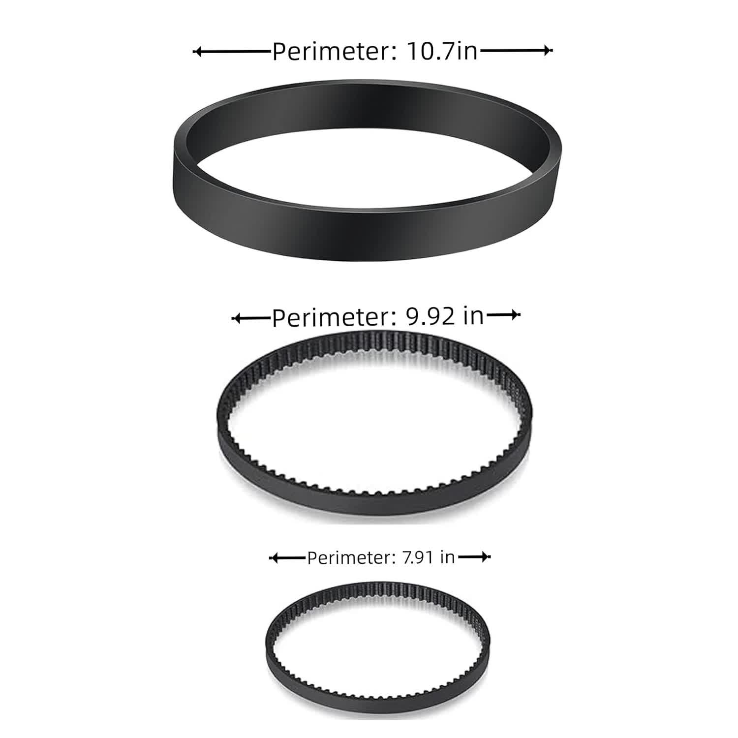Replacement Belt Suitable for Bissell ProHeat 2X Revolution Pet Pro Carpet Cleaner 1986, 1964, 2007, 2007P Series, Replace Parts 1611129, 1611130 & 1606428(3 Different Types of Belts)