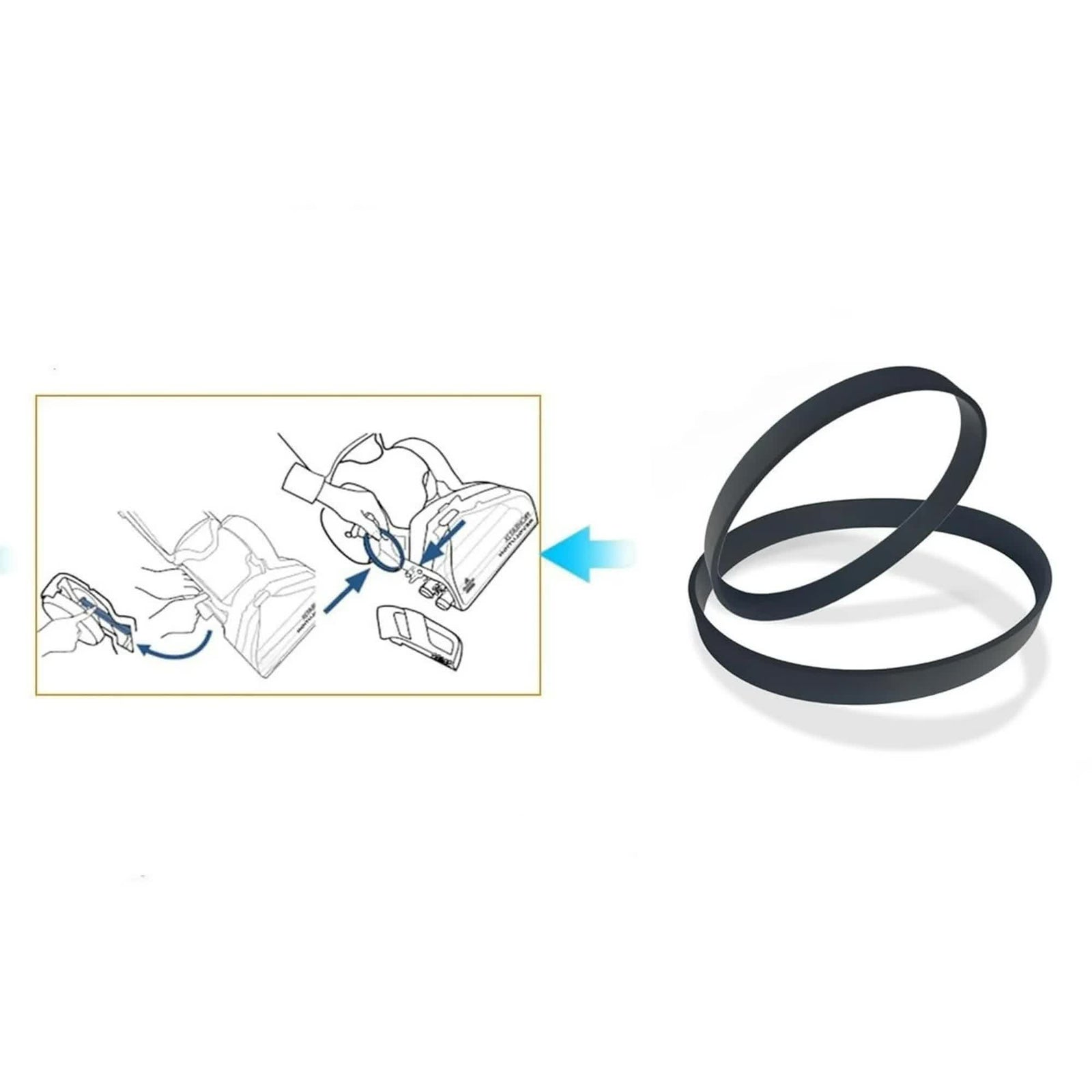 Replacement Belt Suitable for Bissell ProHeat 2X Revolution Pet Pro Carpet Cleaner 1986, 1964, 2007, 2007P Series, Replace Parts 1611129, 1611130 & 1606428(3 Different Types of Belts)