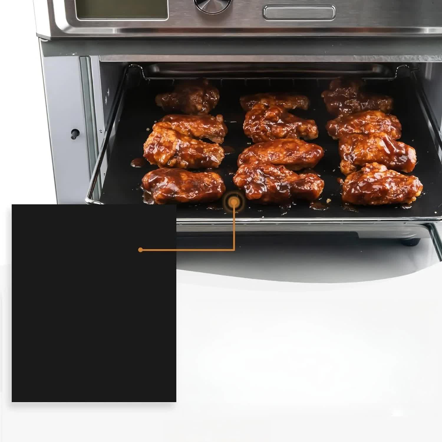 Reusable Liners for Toaster Oven Air Fryer 9 x 11 Accessories Compatible with Breville, Black & Decker, Cuisinart, Emeril Lagasse + More, Perforated Non-Stick Mats for Baking,Cooking,Oven Rack