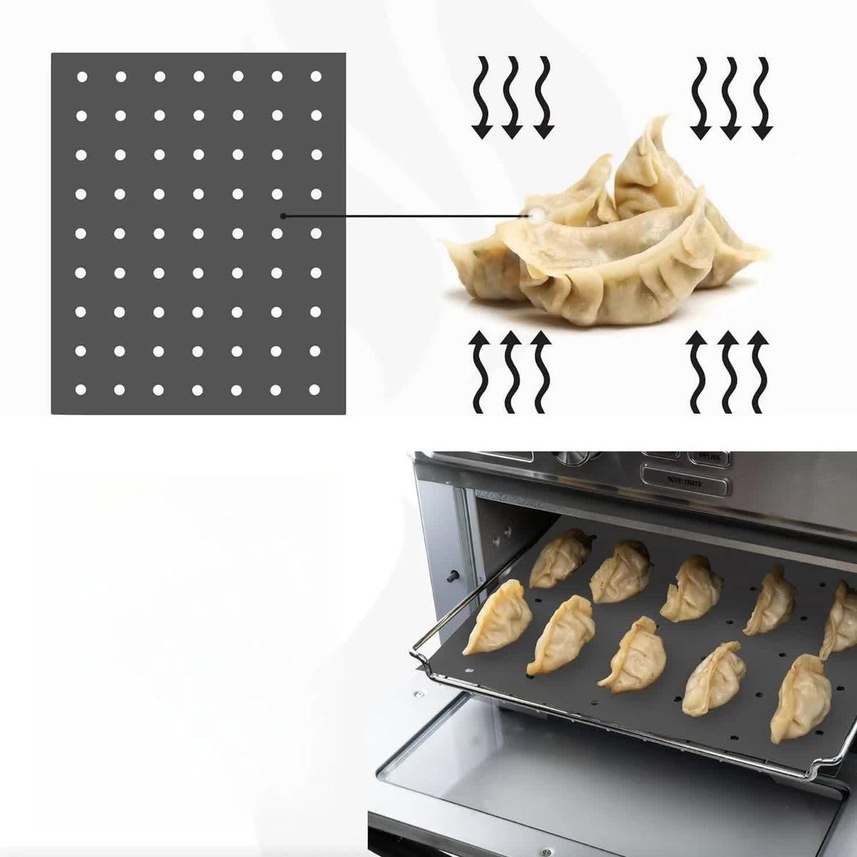 Reusable Liners for Toaster Oven Air Fryer 9 x 11 Accessories Compatible with Breville, Black & Decker, Cuisinart, Emeril Lagasse + More, Perforated Non-Stick Mats for Baking,Cooking,Oven Rack