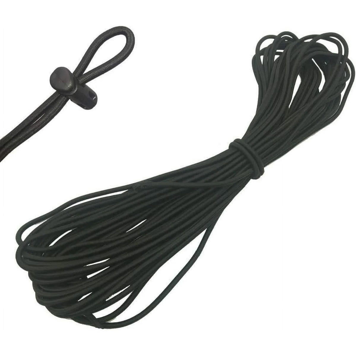1/8-Inch (3mm) Black Heavy Stretch Round String Elastic Cord (Cut of 10 Yards)