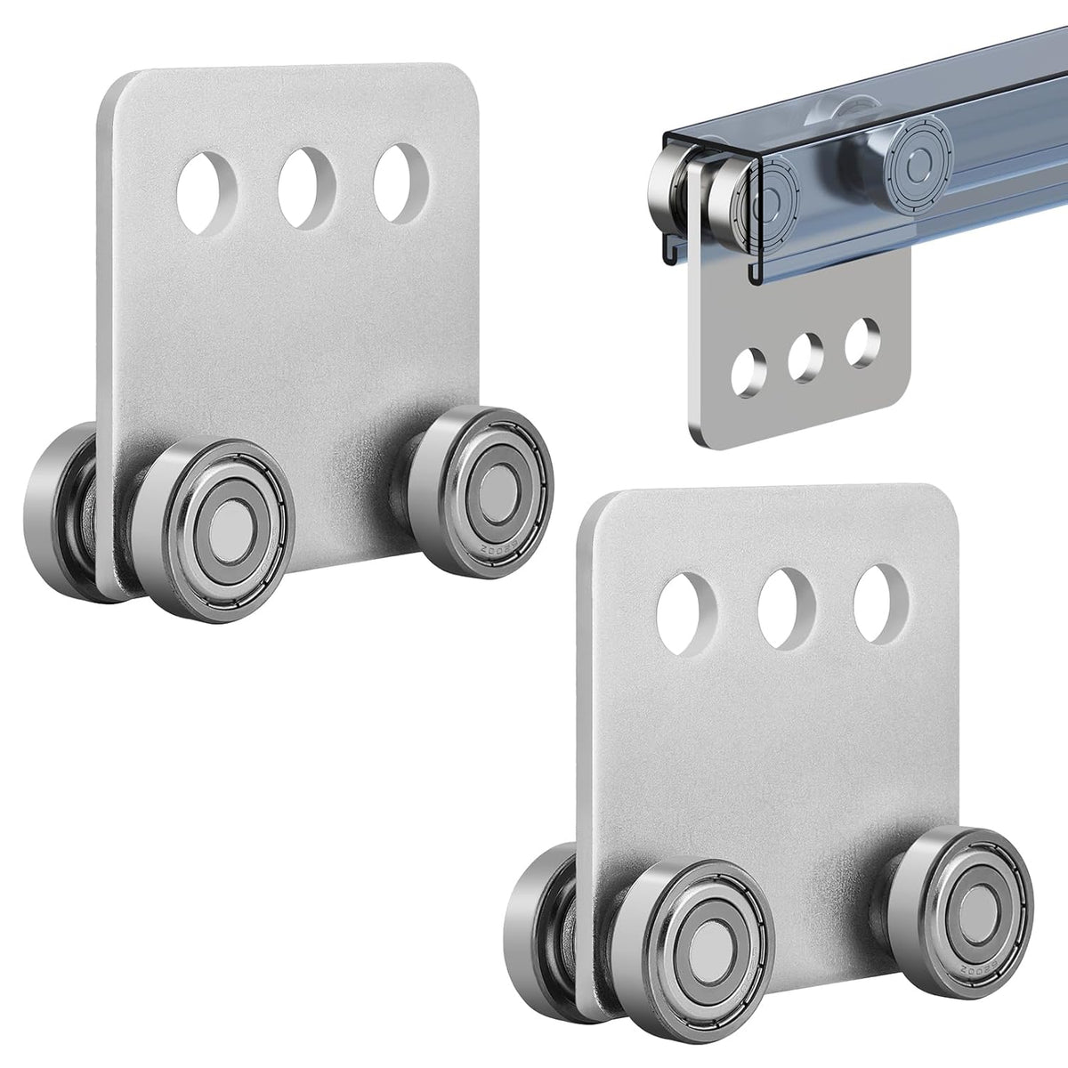 2Pcs 4 Wheel Trolley Assembly Rollers Four Bearing Trolley Assembly for 1-5/8" Wide and All 1-5/8" or Taller Strut Channel