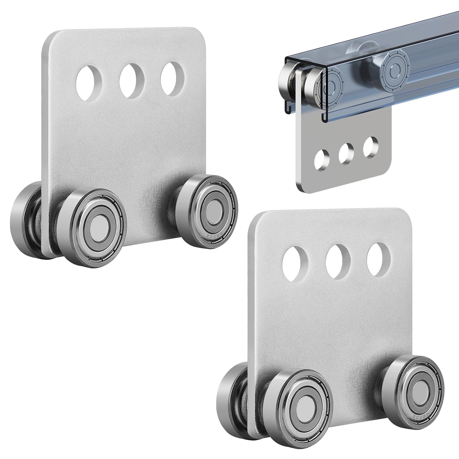 2Pcs 4 Wheel Trolley Assembly Rollers Four Bearing Trolley Assembly for 1-5/8" Wide and All 1-5/8" or Taller Strut Channel