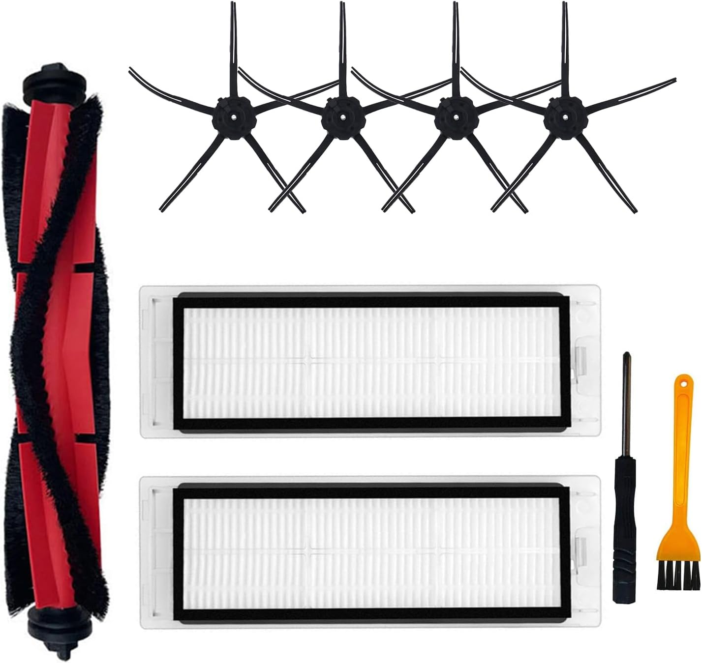 Replacement Parts for Roborock Q5 Q5+ Vacuum Cleaner Accessories, 1 Main Brush, 4 Side Brushes, 2 Filters, 1 Cleaning Brush