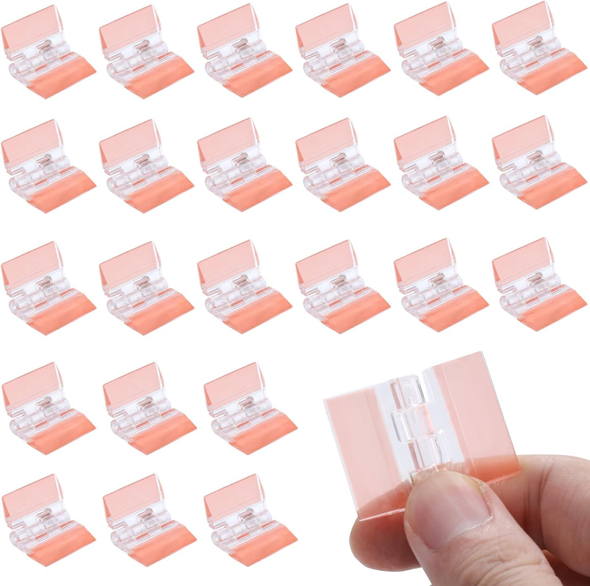 24Pcs Acrylic Small Hinges, 1.4x1 inch Clear Self-Adhesive Hinges, Folding Hinge Tool for Cabinet Drawer Furniture Display Stand DIY Crafts (35x25 mm)