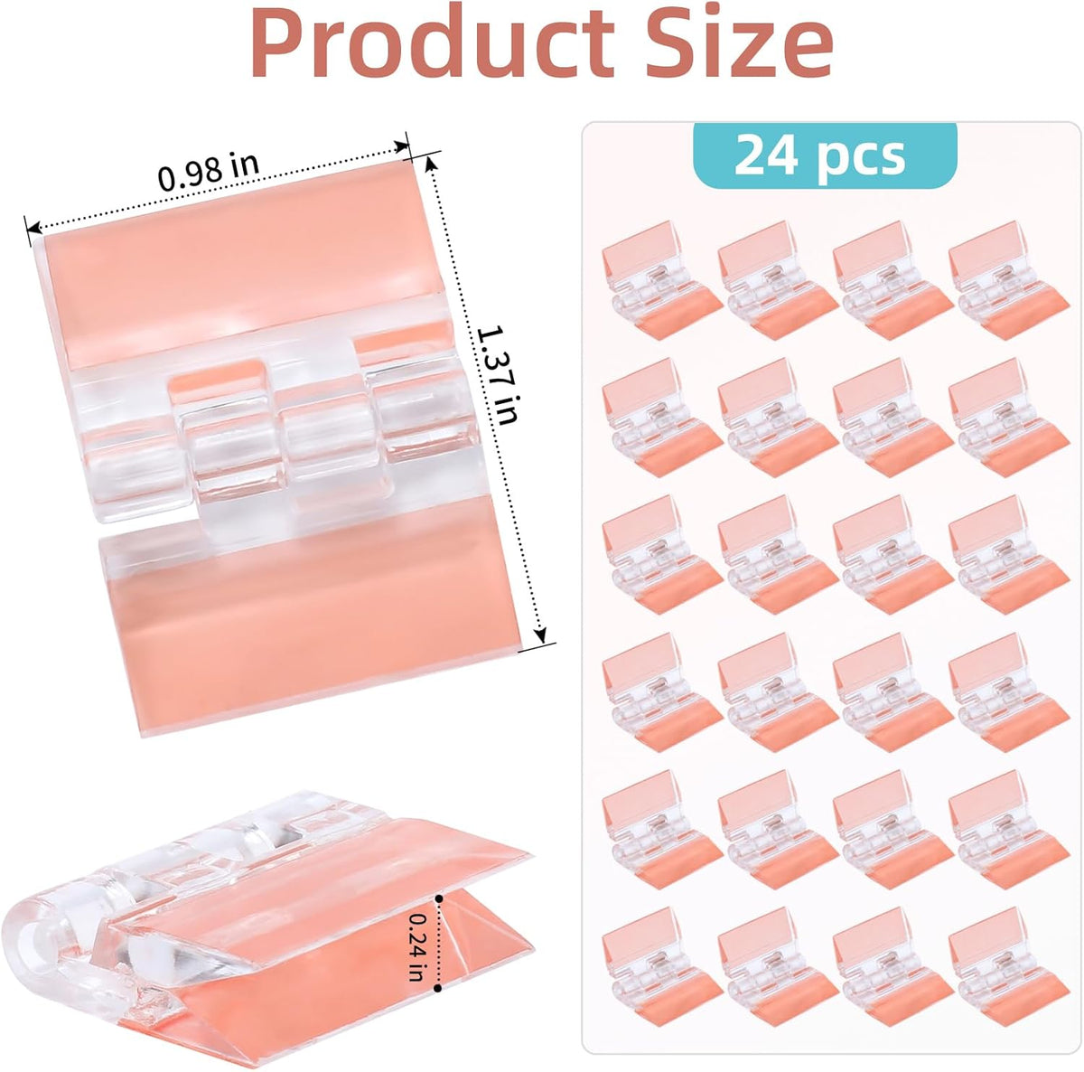 24Pcs Acrylic Small Hinges, 1.4x1 inch Clear Self-Adhesive Hinges, Folding Hinge Tool for Cabinet Drawer Furniture Display Stand DIY Crafts (35x25 mm)