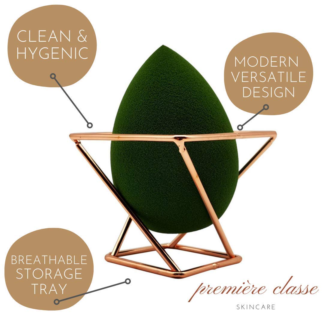 Beauty Sponge Holder - Rose Gold Foundation Beauty Blender Holder - Makeup Brush Organizer Rack Case - Vanity Storage - Display Make Up Puff Sponge Drying Stand (Pack of 1) Rose Gold 1 Count (Pack of