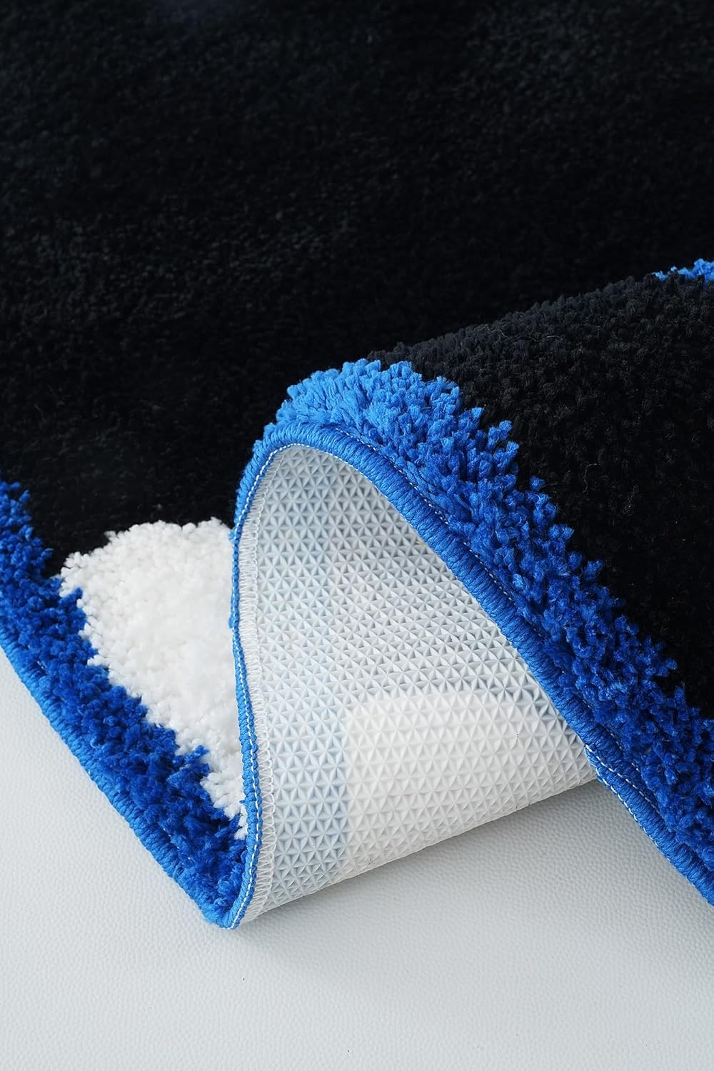 Kids Rug Cute Cat Shaped Bathmat, Bathroom Rug, Non-Slip, Absorbent Bathrug for Bathroom, Bedroom,Kitchen,Adorable Door Mat Small Carpet Area Rug 20x31 inches (Black & Blue)