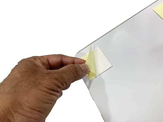 Glass Square Bathroom Wall Hanging Mirror with Two Side Tapes (Multicolour, 20x20 cm, 7 7/8x7 7/8 Inch), Unframed