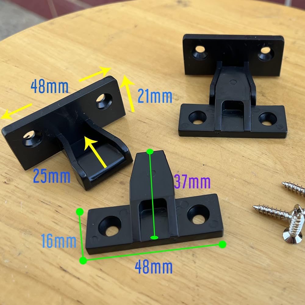Push on Fitting, Attach Pannels for Kitchen Cabinet, False Drawer Front Replacement Bracket with Screws, Cabinet Clips (2 Sets)