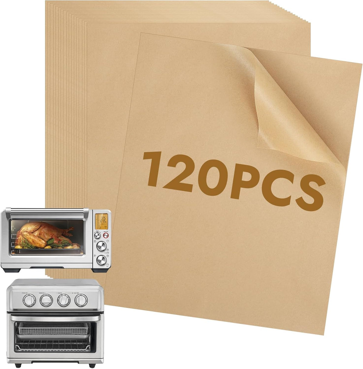 11 x 9in Air Fryer Parchment Paper Sheet Liners Compatible with Breville Smart Oven Airfryer/Cuisinart Air Fryer Toaster/Black&amp;Decker Toaster Oven, Disposable Airfryer Paper Liners(120pcs)