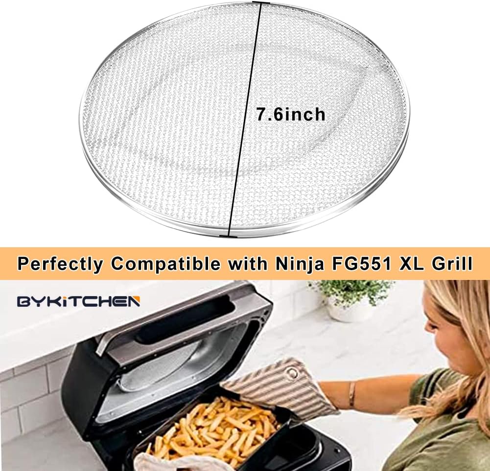 Stainless Steel Spatter Shield for Ninja Fg551 Foodi Smart XL Grill, Ninja XL Grill Accessories, Air Fryer Replacement Parts for Ninja 6 in 1 Smart Xl Indoor Grill