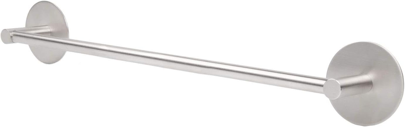 SUS304 Stainless Steel Towel Bar for Bathroom, Strong 3M Self Adhesive Hand Towel Bar Heavy Duty Wall Mount Towel Rack RV Towel Holder Brushed Nickel,16''