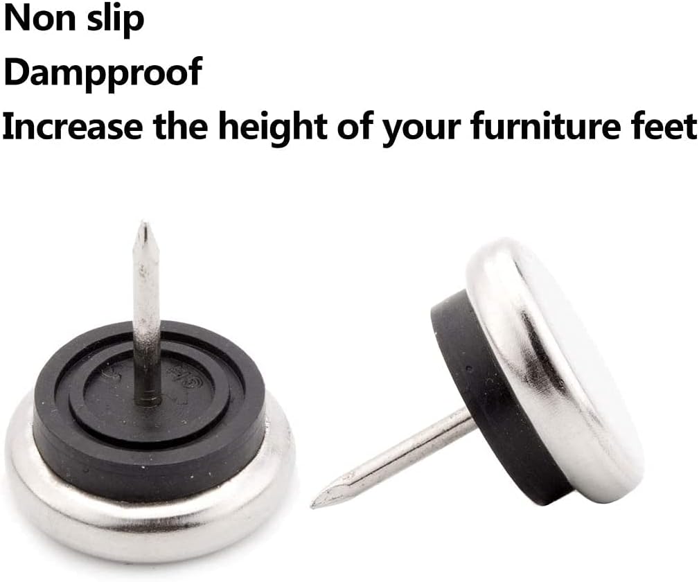 20pcs Round Heavy Duty Furniture Pads, Nail On Furniture Sliders Hardwood Floor Protectors Metal Nail On Glides for Chair Table Desk Cabinet Sofa Couch Leg Feet Non Slip Glides (Dia 19mm)